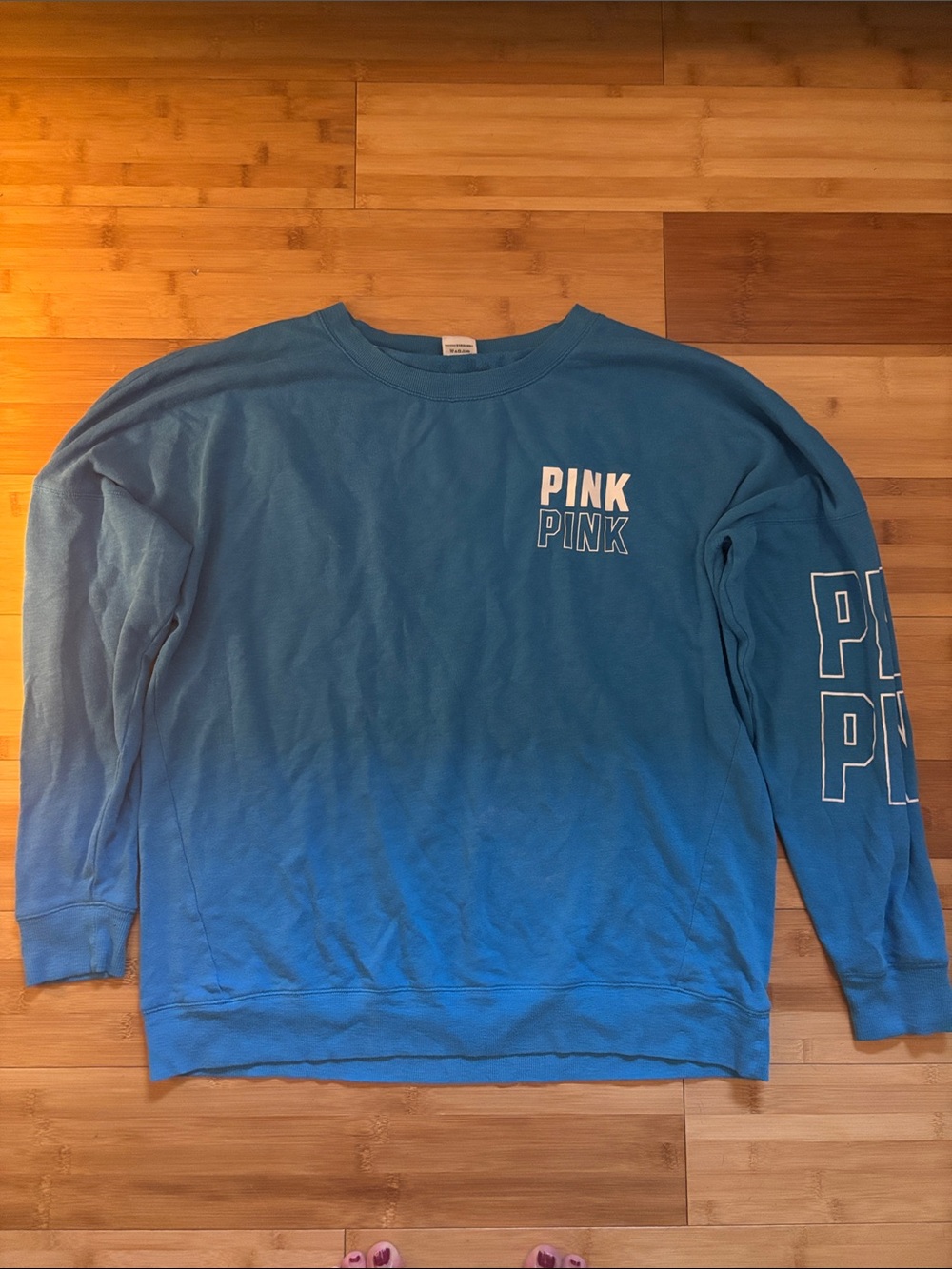 PINK Victoria's Secret Blue Ombre Crewneck Sweatshirt
